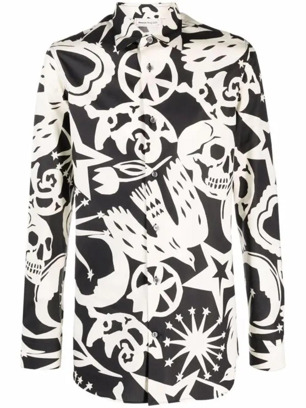 Alexander McQueen Skull Graphic Print Button-Up Shirt Size 15/ Small